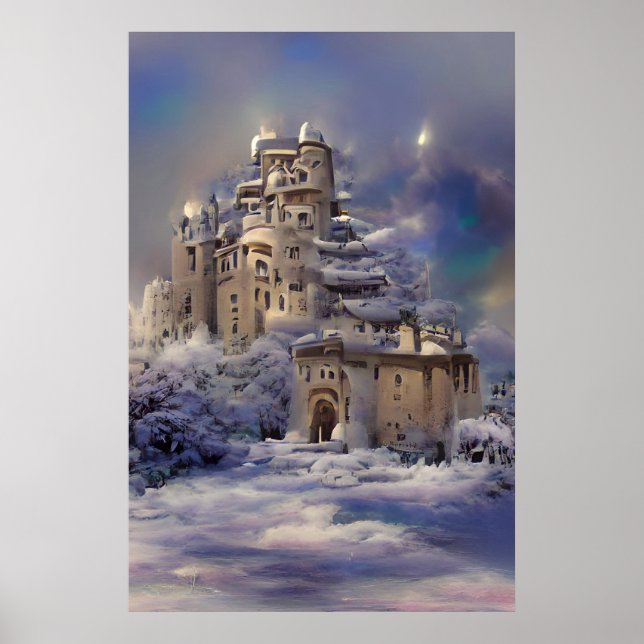 Retro Castle, Vintage Castle, Medieval Castle Poster (Framsidan)