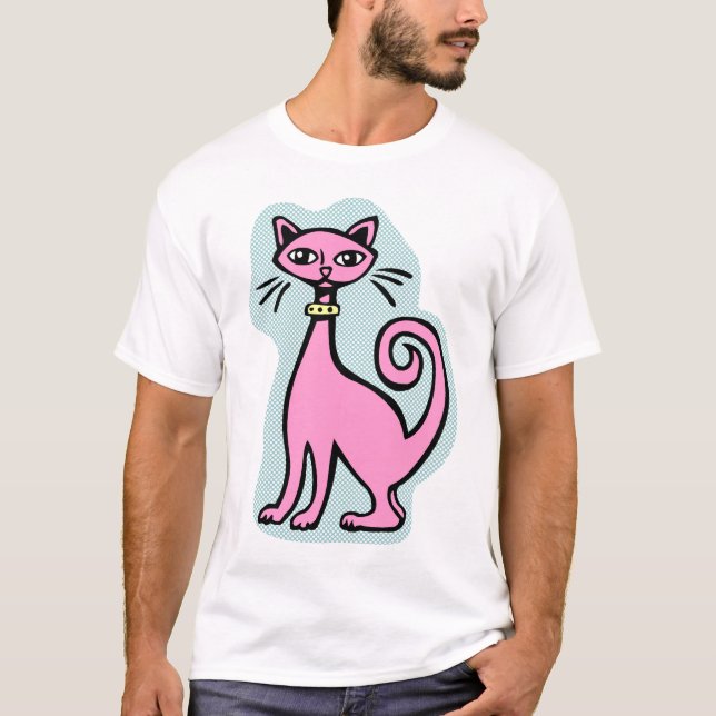Retro Cat - 2 - (fram och bak) Tee Shirt (Framsida)