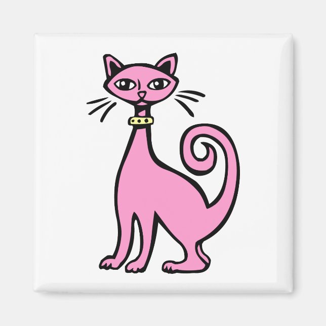Retro Cat - Anpassad Magnet (Framsidan)