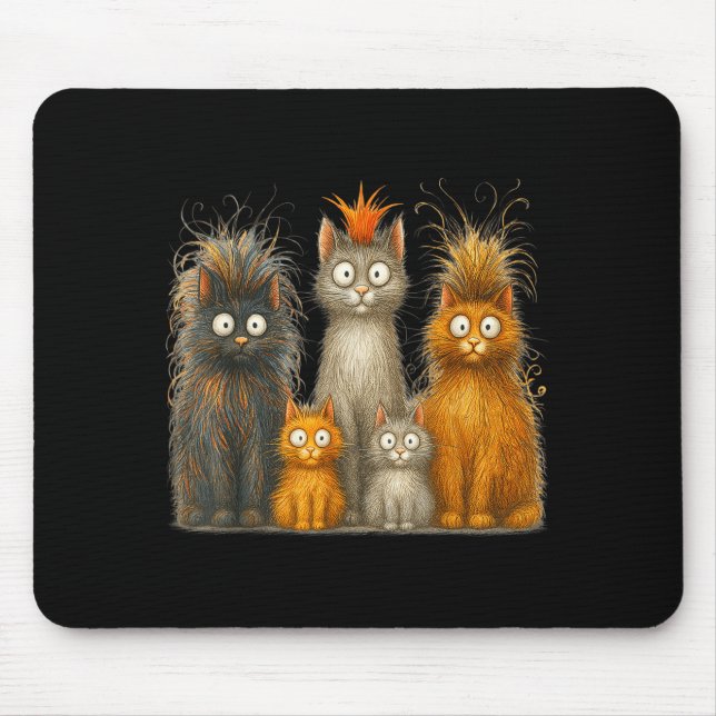 Retro Cat Art Crazy Funny Kitten Gift Men Women Bo Musmatta (Framsidan)