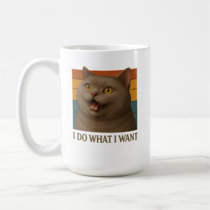 Retro Cat Attityd Kaffemugg