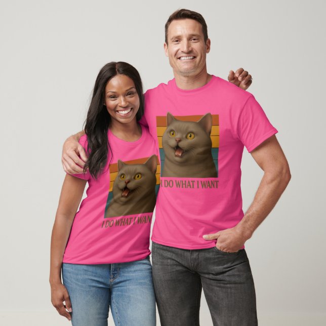 Retro Cat Attityd T Shirt (Unisex)