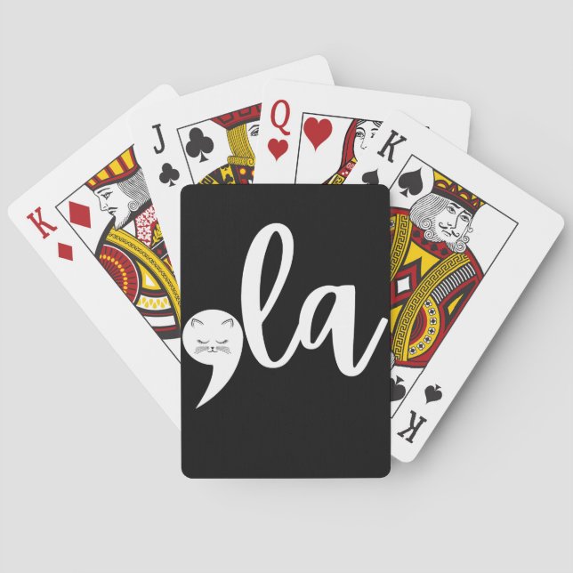 Retro Cat Comma La Kamala Harris 2024 Val Casinokort (Baksidan)