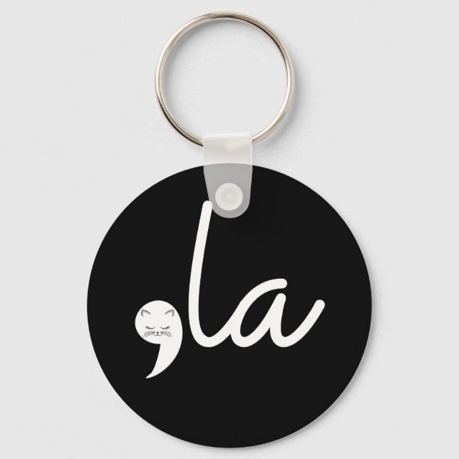 Retro Cat Comma La Kamala Harris för president 24 Nyckelring (Framsida)