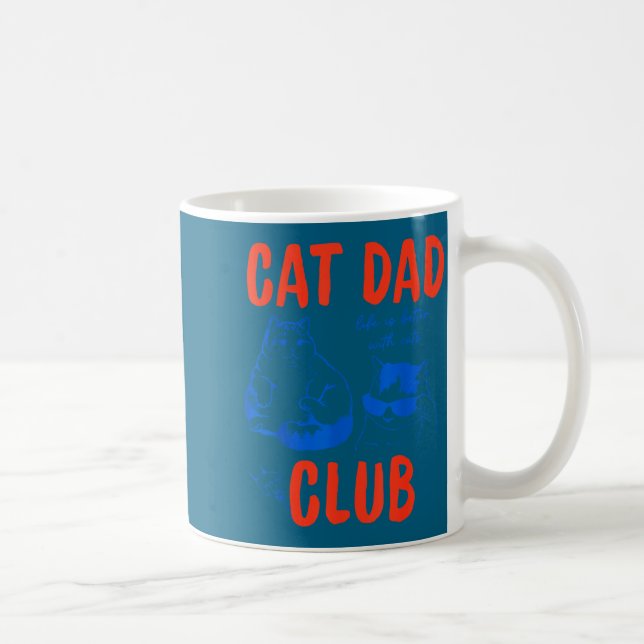Retro Cat Dad Club Life Is Better With Cats Funny  Kaffemugg (Höger)