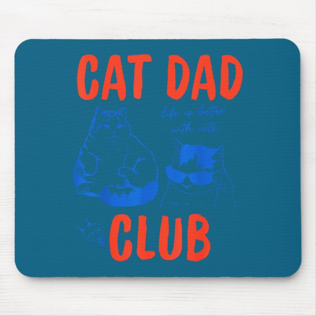 Retro Cat Dad Club Life Is Better With Cats Funny  Musmatta (Framsidan)