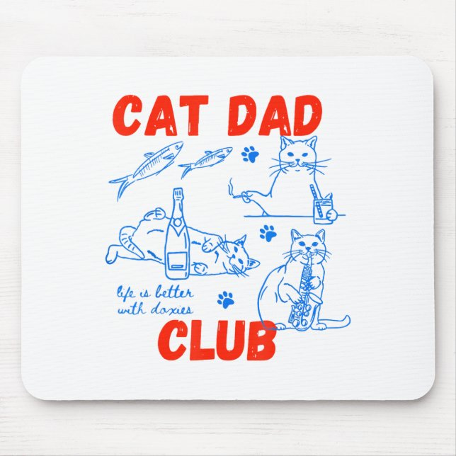 Retro Cat Dad Club Life Is Better With Cats Funny  Musmatta (Framsidan)