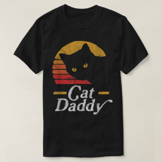 Retro Cat Daddy Black Cat Design T Shirt