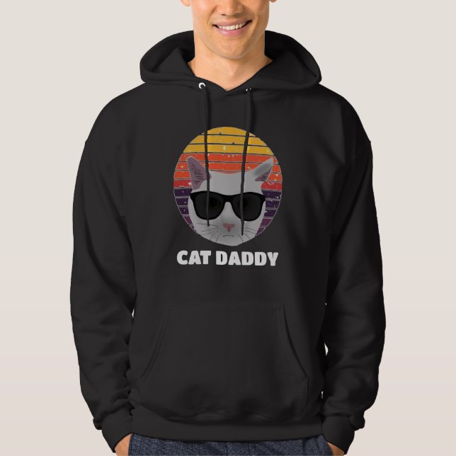 RETRO CAT DADDY VINTAGE CIRCLE T-SHIRTS HOODIE (Framsida)