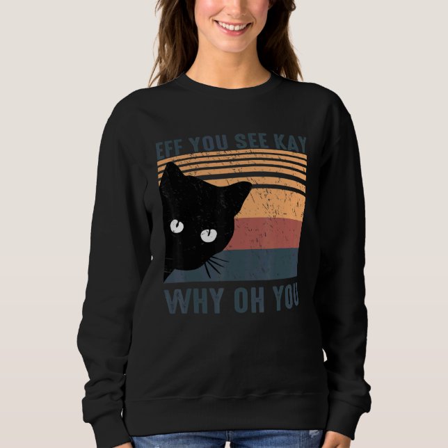 Retro Cat Glancing Ew People Eff Anti Social Intro T Shirt (Framsida)
