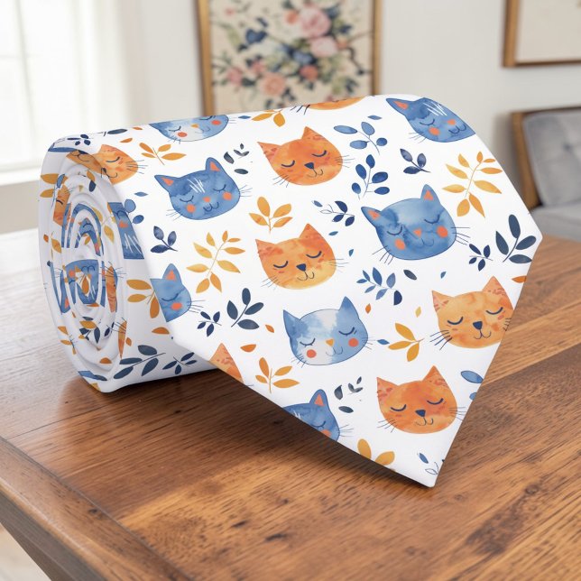 Retro Cat Graphic Custom Necktie Slips (Skapare uppladdad)