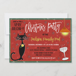 Retro Cat-inbjudan till julklapp Inbjudningar