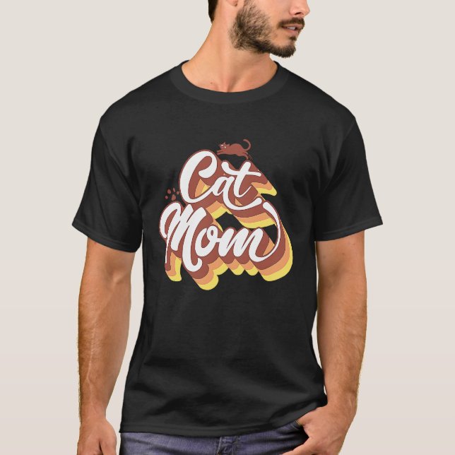 Retro Cat Mamma Best Cat Mamma All Mors dag Cat Ca T Shirt (Framsida)