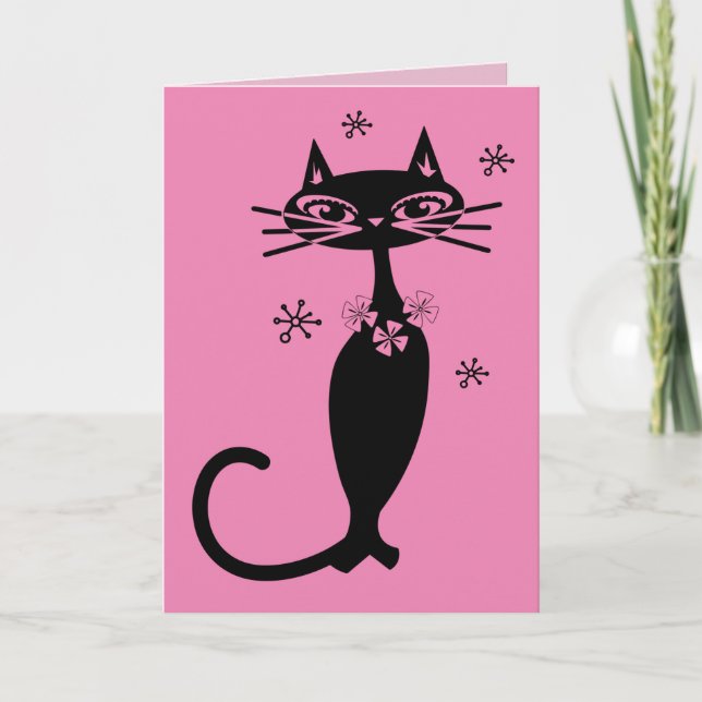RETRO CAT MORS DAG CARD KORT (Framsida)