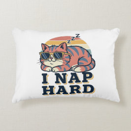 Retro Cat Nap Humor Rectangular Pillow Prydnadskudde