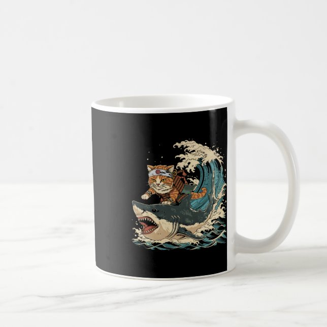 Retro Cat Ninja Cute Animal Kitten Animal Hallowee Kaffemugg (Höger)