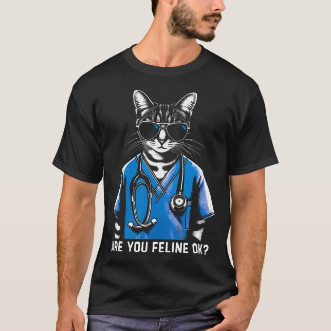 Retro Cat Nurse presenterar Manar Kvinnor F T Shirt (Framsida)