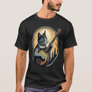 Retro Cat Pay Banjo Cute Kitten Banjo Player C T Shirt