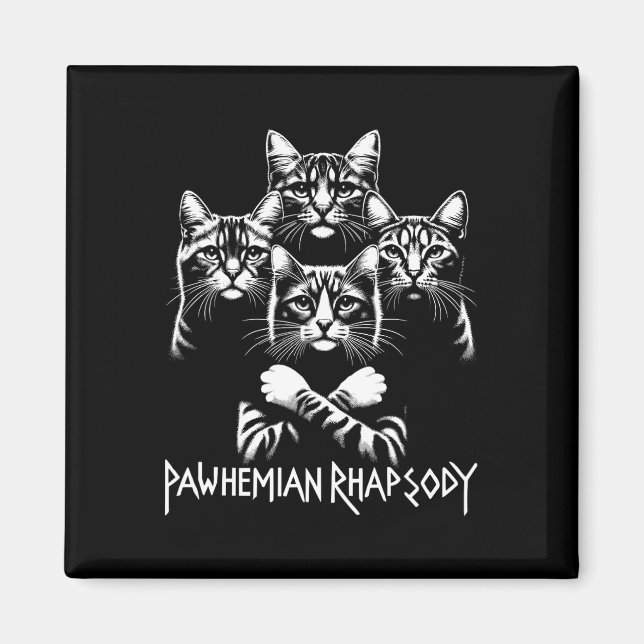 Retro Cat Rock musik Concert Band Manar Kids Women Magnet (Framsidan)