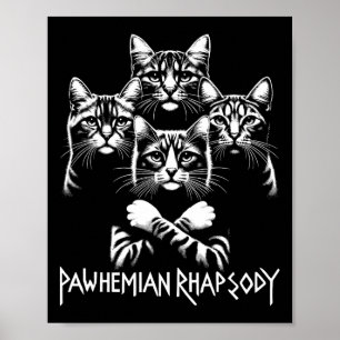 Retro Cat Rock musik Concert Band Manar Kids Women Poster