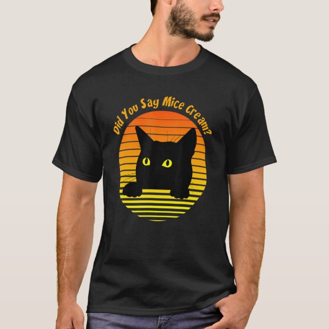 Retro Cat sa du att mice Cream T Shirt (Framsida)