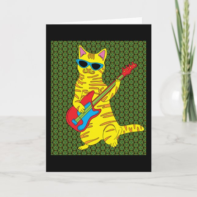 Retro Cat-uppspelningsgitar Kort (Framsida)