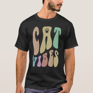 Retro CAT VIBES Tass Humor Pet Loving Mamma Groovy T Shirt