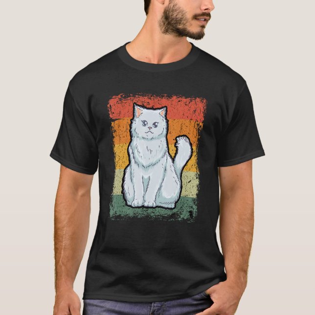 Retro Cat  Vintage Persian Cat T Shirt (Framsida)