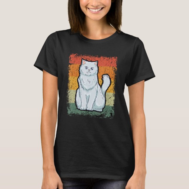 Retro Cat  Vintage Persian Cat T Shirt (Framsida)