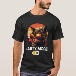 Retro Cat Vintage Sunset 80 s 90-tal Sunglass Part T Shirt