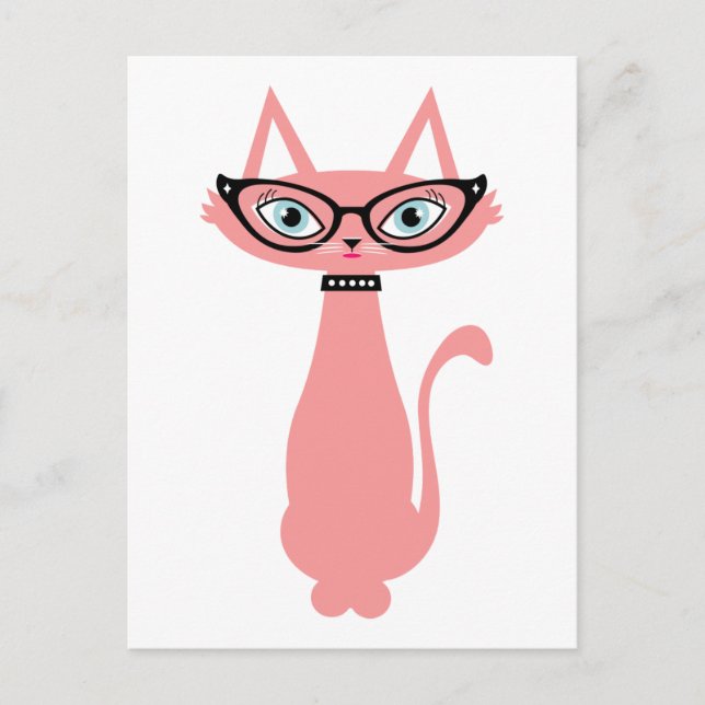 Retro Cat-vykort - Cha Cat Cat Vykort (Framsida)