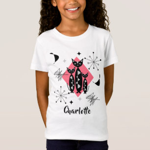 Retro Cats Atomic Starburst Modern Mid Centres T Shirt