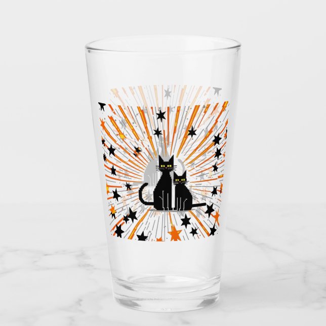 Retro Cats & Atomic Starburst Modern Mid Century Glaskopp (Framsida)