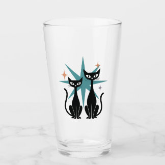 Retro Cats Blue Atomic Starburst Glass | Mellancen Glaskopp