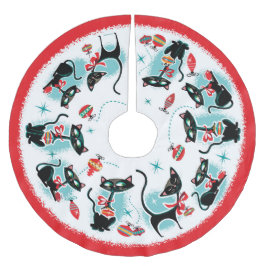 Retro Cats-jul Julgransmatta Borstad Polyester