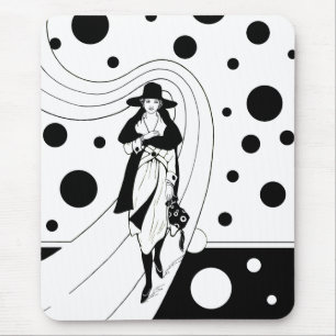 Retro Catwalkmodell, Vintage Art Deco-mote Musmatta
