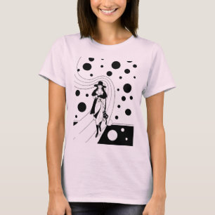 Retro Catwalkmodell, Vintage Art Deco-mote Tee