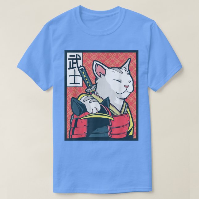 Retro Catzilla - Ancient Japansk Cat Art - Anime T Shirt (Design framsida)