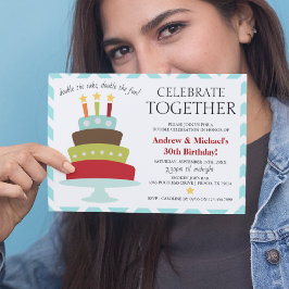 Retro Celebrate Together Birthday Cake | Födelseda Inbjudningar