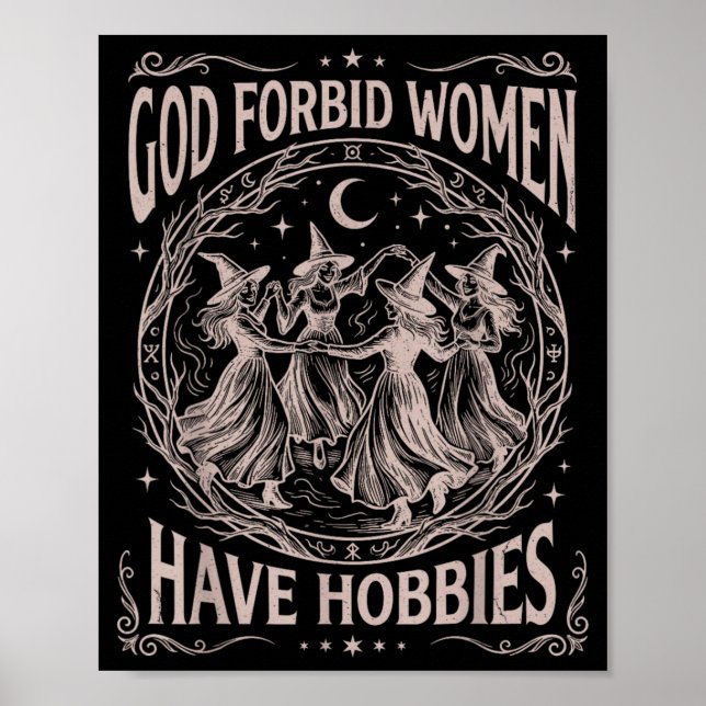 Retro Celestial Gud Förbjud Kvinnor Ha Hobbyer Poster (Framsidan)