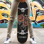 Retro Celestial Ro Tattoo Stil eget namn Mini Skateboard Bräda 18,5 Cm<br><div class="desc">Retro Celestial Ro Tattoo Stil Anpassat namnkort</div>