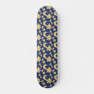 Retro Celestial Skateboard Deck Måne & Stars på 90