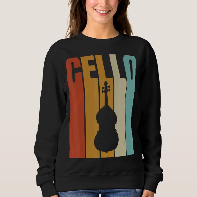 Retro Cello Coola Cello Player T Shirt (Framsida)