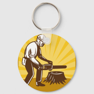 retro chainsaw för arboristträdkirurg nyckelring