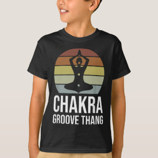 Retro Chakra Groove Thang Funny Yoga Andlig Med T Shirt