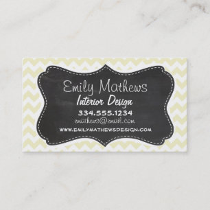 Retro Chalkboard; Cream Chevron; zig zag Visitkort