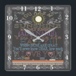 Retro Chalkboard du är min solskensklocka Fyrkantig Klocka<br><div class="desc">Minneshögtid din årsdag,  bröllop,  förlovning osv.,  med den här anpassningsbarnas personlig,  fyrkantiga klockan. Gör en vacker gåva. Artwork by Amelia Carrie</div>