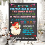 Retro Chalkboard-inbjudan till julfest Inbjudningar<br><div class="desc">Inbjudan dina stygga eller trevliga vänner till fantastisk julen Party med vintage Jultomten,  hängande prydnadsföremål,  roligt typografi allt på en kritersbakgrund. Så ät,  drick och var Merry med inbjudan till fantastisk.</div>