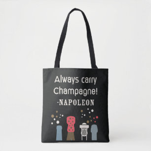 Retro Champagne Napoleon Citat Söt Fransk Gourmet Tygkasse