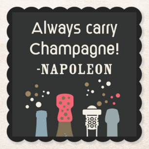 Retro Champagne Napoleon Citat Söt Fransk Gourmet Underlägg Papper